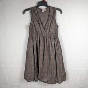 SO Wear It Declare It M Brown 100% Cotton Sleeveless Casual Dress Boho Peasant